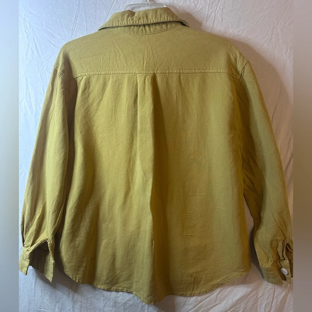 Nasty Gal Mustard Button Front Shirt Jacket S/M Utility Pocket Top Shirt - Picture 5 of 5
